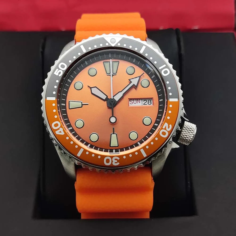2024 new casual men's mechanical wristwatch 5Bar waterproof NH36 movement automatic watch men's orange watch