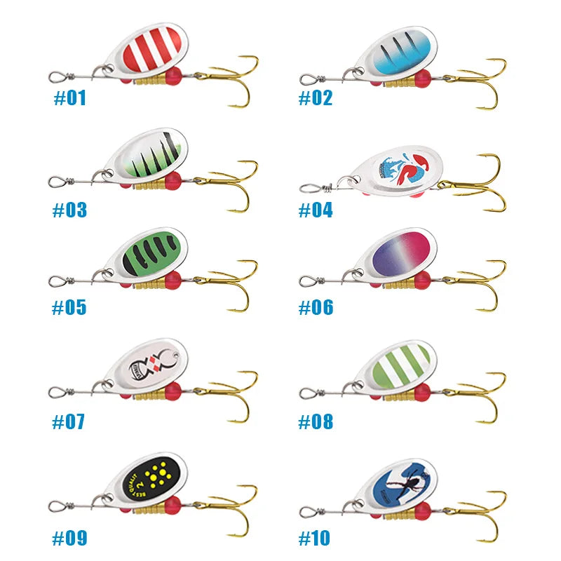 Metal Spoon Spinner Fishing Lure 16pcs Set Spoonbait Crankbaits Fishing Wobblers for Pike Crochet Kit Artificial Bait