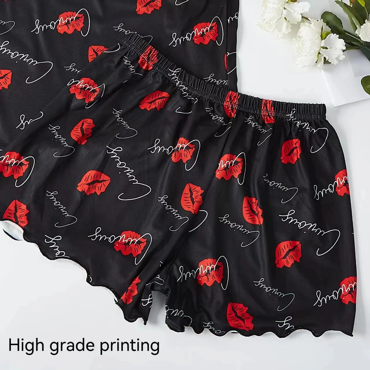 Women Pajamas Sleepwear Pajama Set Camisole Shorts Scoop Neck Comfortable Casual