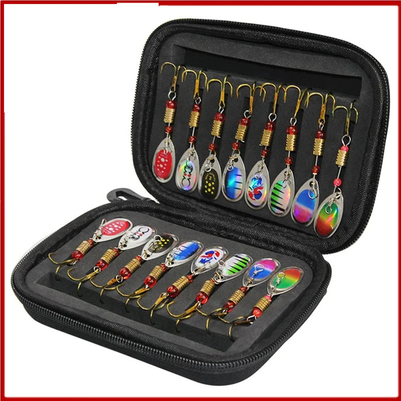 Metal Spoon Spinner Fishing Lure 16pcs Set Spoonbait Crankbaits Fishing Wobblers for Pike Crochet Kit Artificial Bait