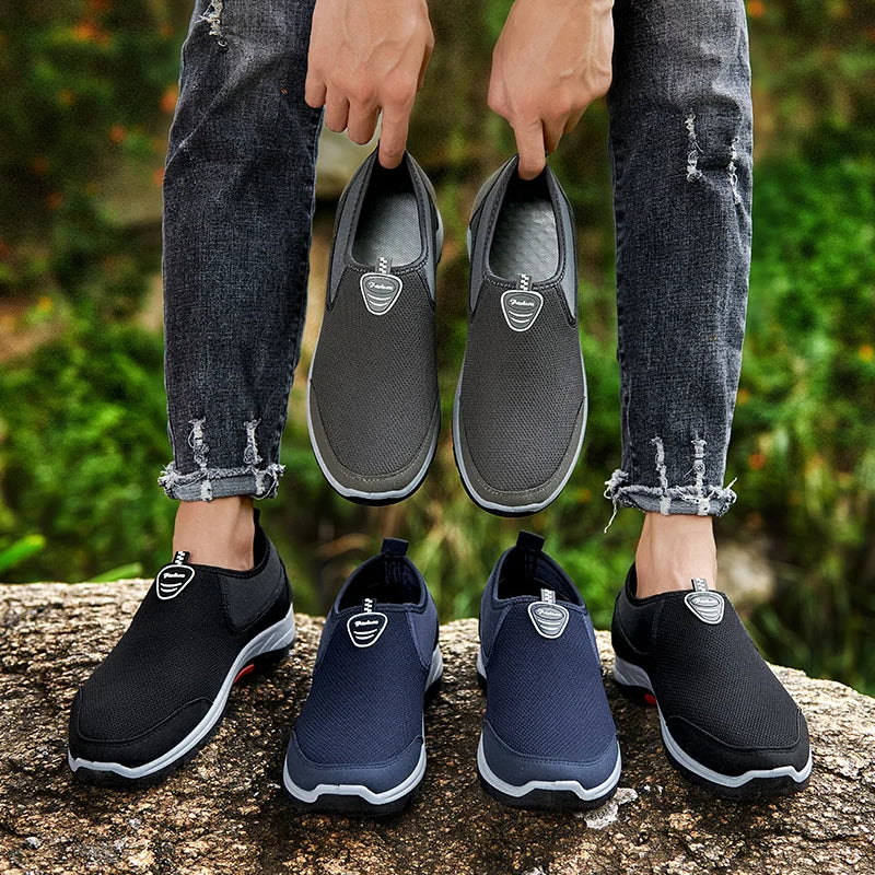 Summer Mesh Men's Casual Shoes Lightweight Sneakers Men Breathable Slip on Mens Loafers Outdoor Walking Shoes Zapatillas Hombre