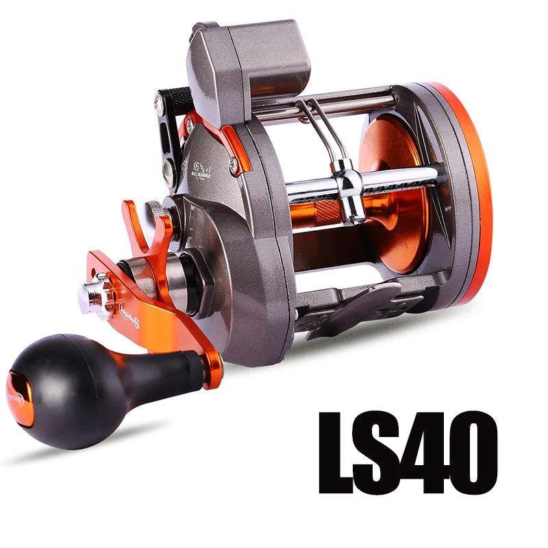 Sougayilang Saltwater Fishing Reels LS30/LS40 Trolling Drum Fishing Reel Saltwater Right Hand Fishing Reel Max Drag 25kg Pesca