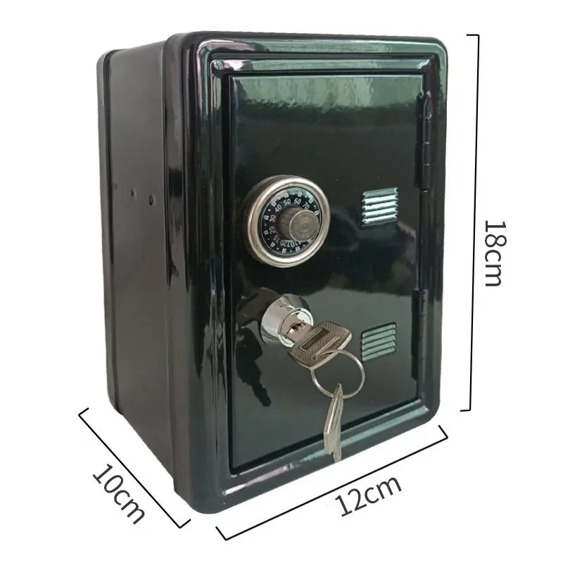 Mini Safes Metal Household Safe Box Creative Piggy Bank Key Safe Box Desktop Decoration Key Storage