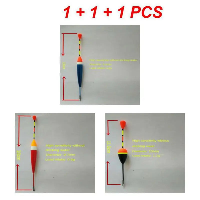 1/3/5PCS Foam Fishing Floats Durable Fishing Supplies 3 Colors Fishing Stick Floats High Buoyancy Fish Accessories Flotador