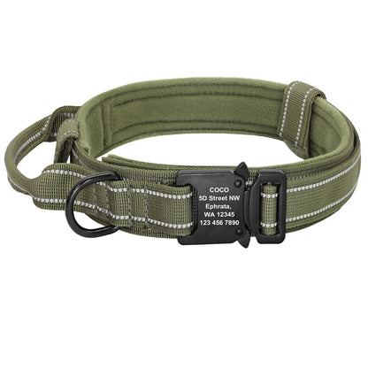 Tactical Dog Collar Military Nylon Pet Collar Customized Pet Collars With Quick Control Handle for Large Dogs Walk
