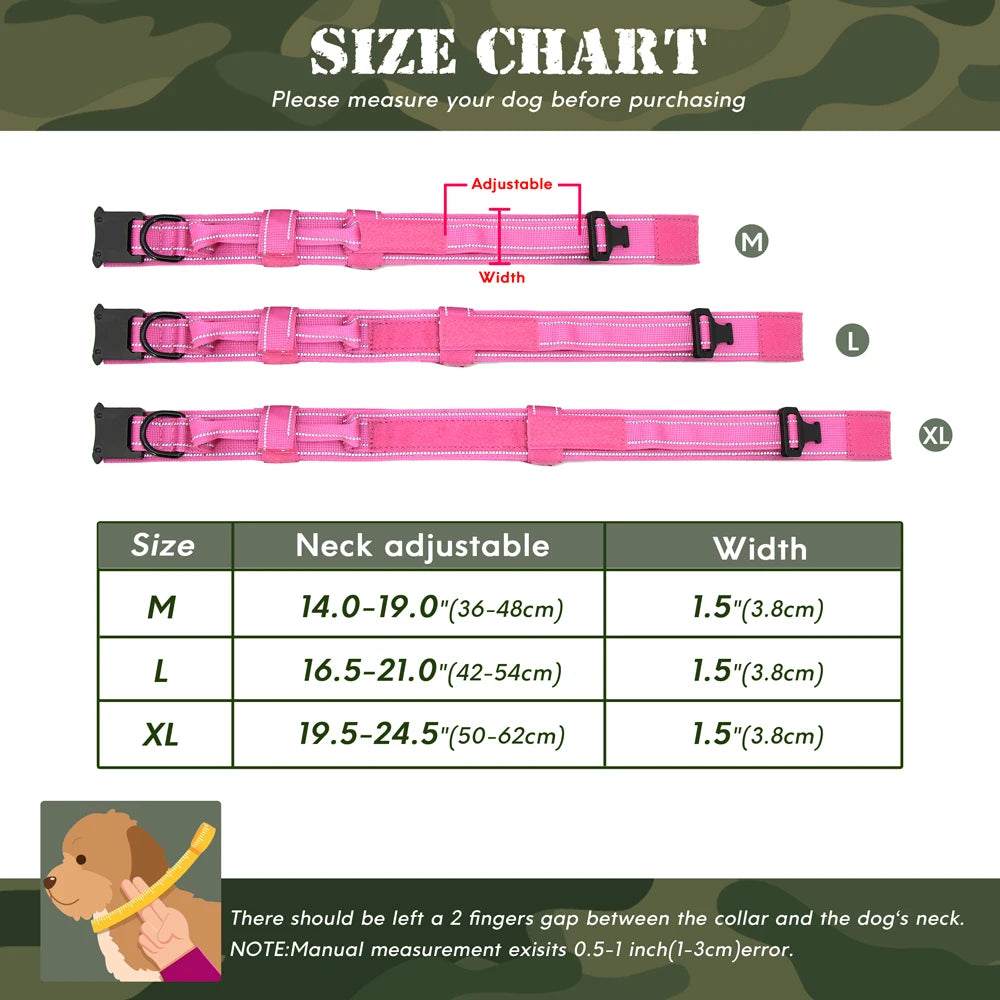 Tactical Dog Collar Military Nylon Pet Collar Customized Pet Collars With Quick Control Handle for Large Dogs Walk