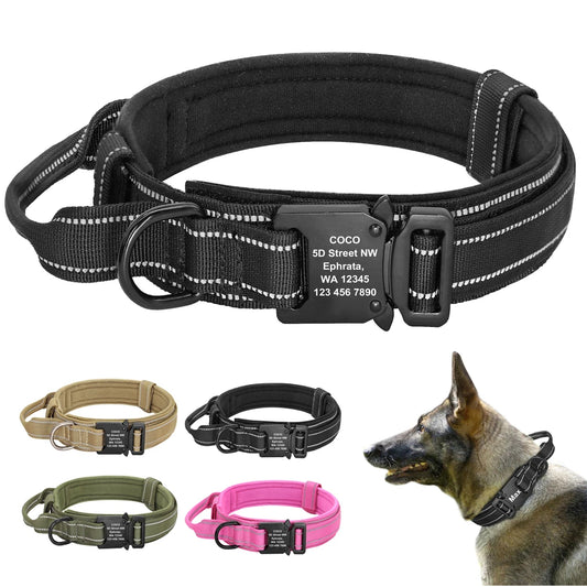 Tactical Dog Collar Military Nylon Pet Collar Customized Pet Collars With Quick Control Handle for Large Dogs Walk