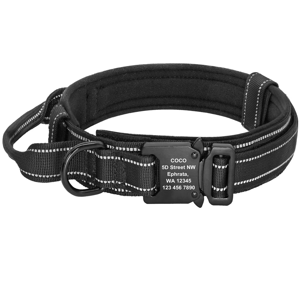 Tactical Dog Collar Military Nylon Pet Collar Customized Pet Collars With Quick Control Handle for Large Dogs Walk
