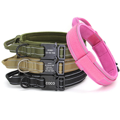 Tactical Dog Collar Military Nylon Pet Collar Customized Pet Collars With Quick Control Handle for Large Dogs Walk