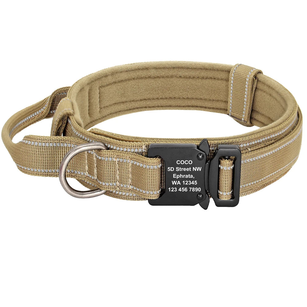Tactical Dog Collar Military Nylon Pet Collar Customized Pet Collars With Quick Control Handle for Large Dogs Walk