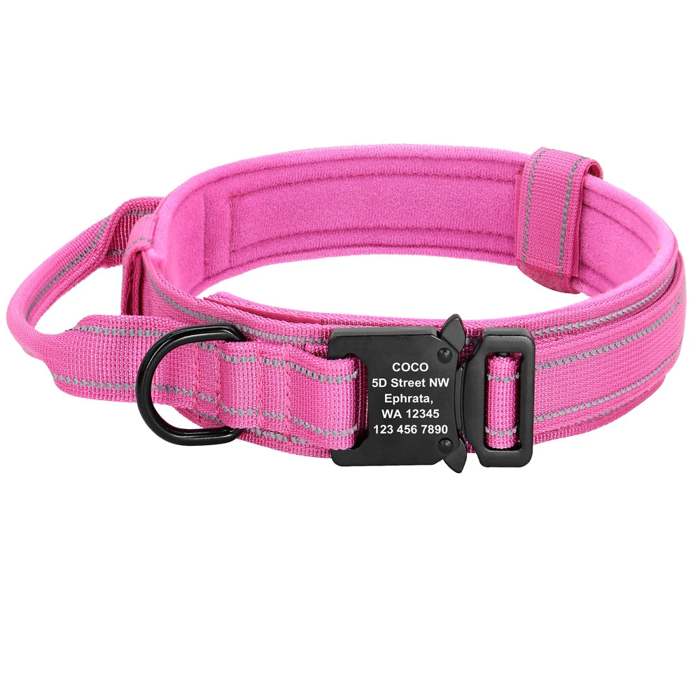Tactical Dog Collar Military Nylon Pet Collar Customized Pet Collars With Quick Control Handle for Large Dogs Walk