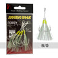 Noeby Twin Assist Hook Slow Jigging Fishing Hook Double 1/0 2/0 3/0 4/0 5/0 6/0 Barbed High Carbon Steel Metal Jig Fishing Hooks