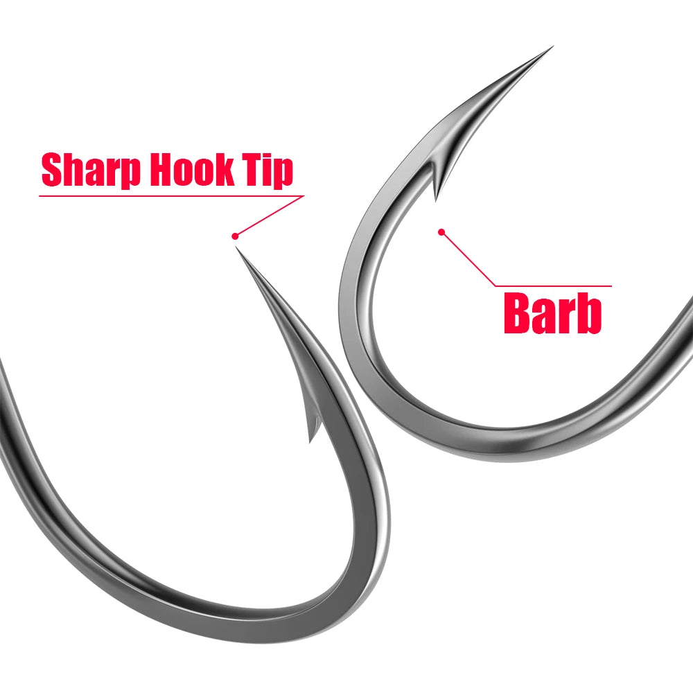 Fishing Hooks Set PremiumHigh Carbon Steel Barbed FishHooks for Saltwater Freshwater Fishing Gear Fishing Accessories