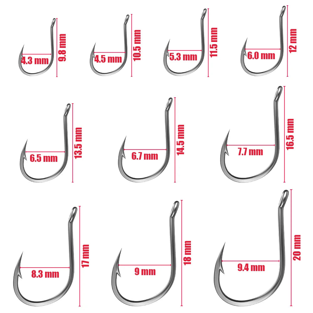 Fishing Hooks Set PremiumHigh Carbon Steel Barbed FishHooks for Saltwater Freshwater Fishing Gear Fishing Accessories