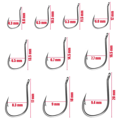 Fishing Hooks Set PremiumHigh Carbon Steel Barbed FishHooks for Saltwater Freshwater Fishing Gear Fishing Accessories