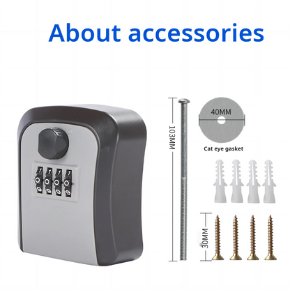 HEE RAK Key Lock Box 4-digit Code Password Storage Key for Home Wall Mounted Anti-theft Waterproof Outdoor Knob Safe Key Box
