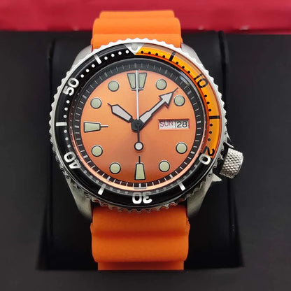 2024 new casual men's mechanical wristwatch 5Bar waterproof NH36 movement automatic watch men's orange watch
