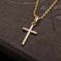 Fashion Simple Cross Necklace Silver Color Crystal Jesus Cross Pendant Necklace For Men Women Couple Jewelry Gift Wholesale