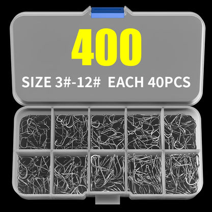 Fishing Hooks Set PremiumHigh Carbon Steel Barbed FishHooks for Saltwater Freshwater Fishing Gear Fishing Accessories