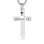 1PC 304L Stainless Steel Bible Verse Necklace for Men Jesus Cross Necklace Men Spiritual Jewelry