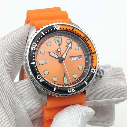 2024 new casual men's mechanical wristwatch 5Bar waterproof NH36 movement automatic watch men's orange watch