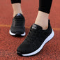 Women Casual Shoes Breathable Walking Mesh Lace Up Flat Shoes Sneakers