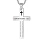 1PC 304L Stainless Steel Bible Verse Necklace for Men Jesus Cross Necklace Men Spiritual Jewelry