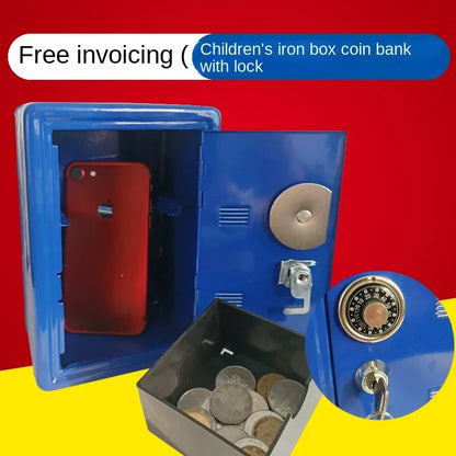 Mini Safes Metal Household Safe Box Creative Piggy Bank Key Safe Box Desktop Decoration Key Storage