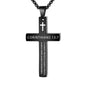 1PC 304L Stainless Steel Bible Verse Necklace for Men Jesus Cross Necklace Men Spiritual Jewelry