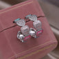 Korea new fashion jewelry 16K gold plated zircon letters M love love enamel C earrings elegant women's daily work accessories