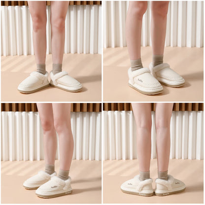 New QYCKABY Faux Fur Winter Boots Women Waterproof Faux Suede Short Plush Snow Boots Man Non Slip Platform Cotton Padded Shoes ﻿