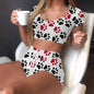 Women's New Summer Pajamas Two-Piece Sexy Pajamas Homewear Women's Thin Short-Sleeved Shorts Sexy Printing Casual Homewear Set