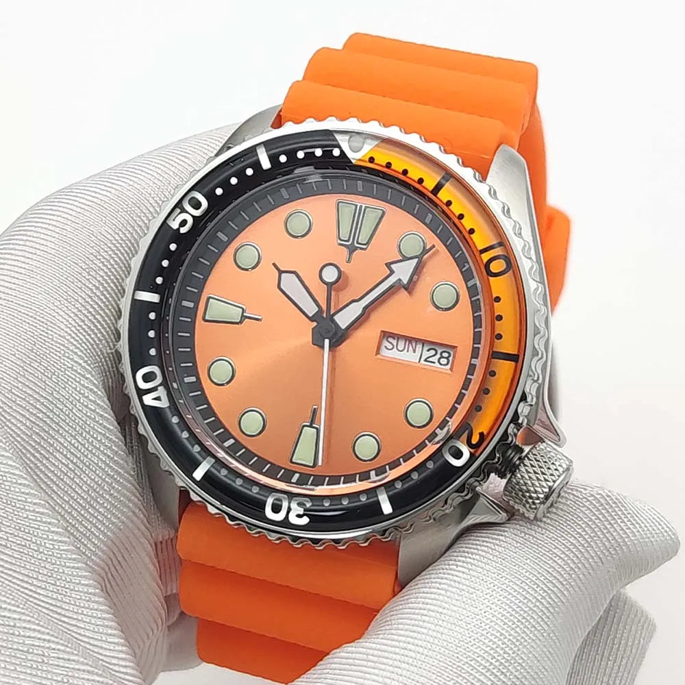 2024 new casual men's mechanical wristwatch 5Bar waterproof NH36 movement automatic watch men's orange watch
