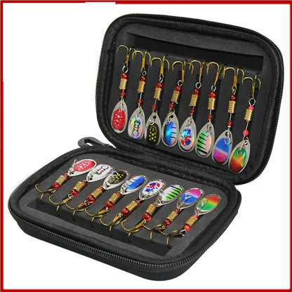 Metal Spoon Spinner Fishing Lure 16pcs Set Spoonbait Crankbaits Fishing Wobblers for Pike Crochet Kit Artificial Bait