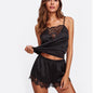 Women Pajamas Set Satin Lace Sleepwear Lingerie Ladies Elastic Suspender Shorts Nightwear Suits Sexy Sleeveless Underwear Tops