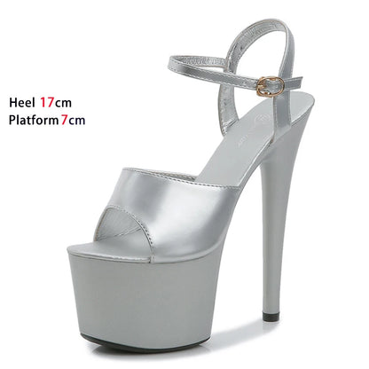 Pole Dance Shoes Stripper High Heels Women Sexy Show Shoes Sandals Party Club 13 15 17 CM Platform High-heeled Shoes Wedding New
