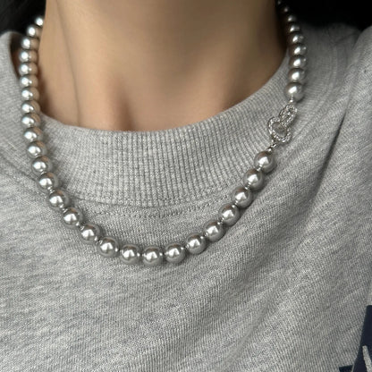 2024 New Arrival French Niche Design Imitation Pearl Zircon Pendant Necklace Fashion Women Geometry Crystal Jewelry Accessories