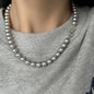 2024 New Arrival French Niche Design Imitation Pearl Zircon Pendant Necklace Fashion Women Geometry Crystal Jewelry Accessories