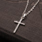 Fashion Simple Cross Necklace Silver Color Crystal Jesus Cross Pendant Necklace For Men Women Couple Jewelry Gift Wholesale