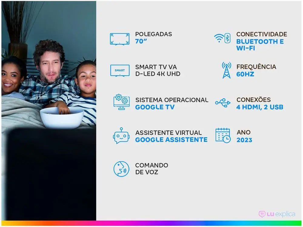 Smart TV 70 ”4K UHD D-LED Philips 7408 VA Series