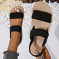 2024 Summer Casual Fashion Round Toe Wedge Solid Color Comfortable Open Toe Anti-Slip Wear-Resistant Women's Sandals