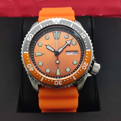 2024 new casual men's mechanical wristwatch 5Bar waterproof NH36 movement automatic watch men's orange watch