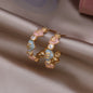 Korea new fashion jewelry 16K gold plated zircon letters M love love enamel C earrings elegant women's daily work accessories